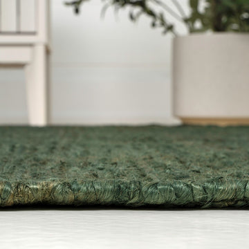 Griffin Rustic Farmhouse Woven Jute Solid Area Rug
